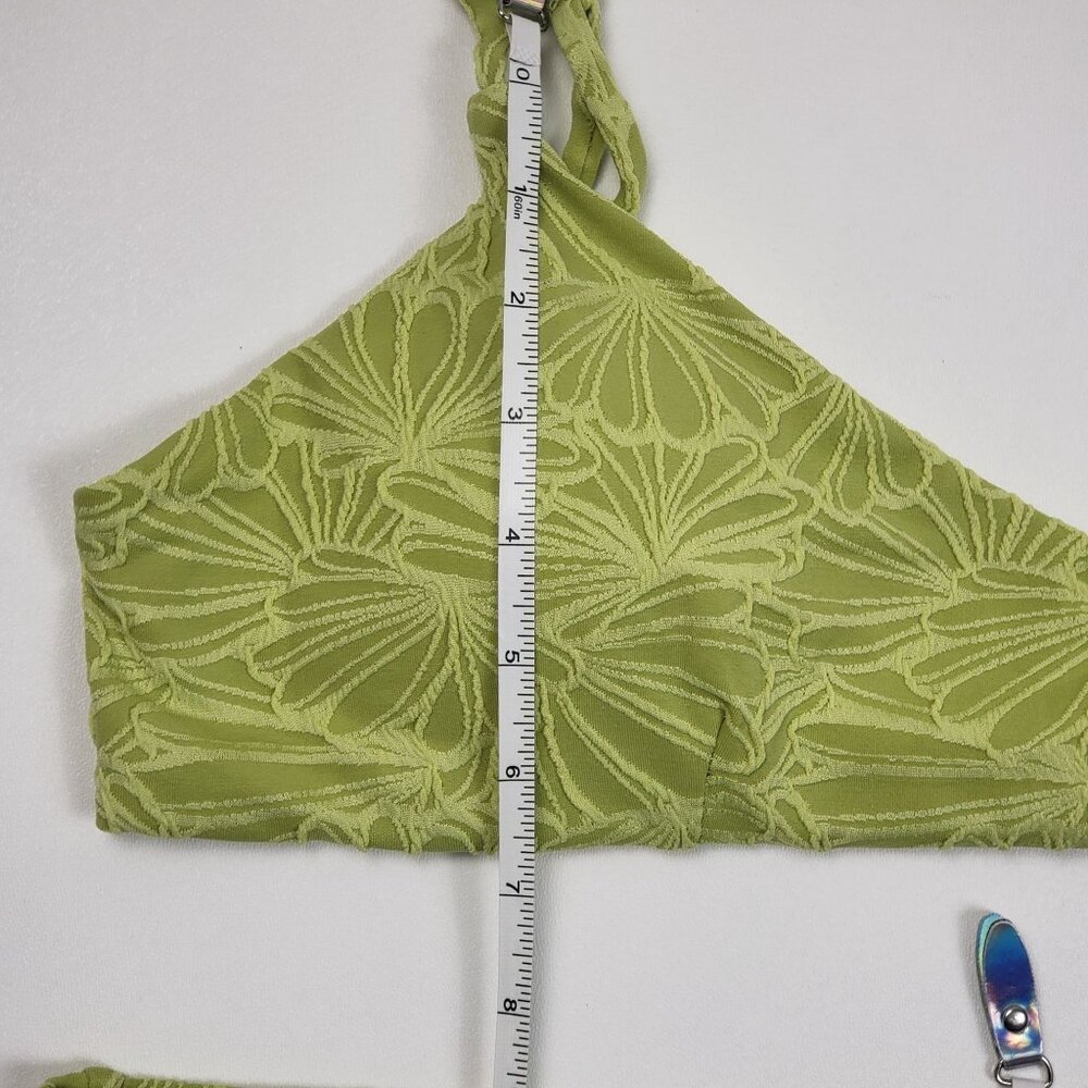Andie Swim The Molokai Top & The Bikini Bottom Size XL Textured Floral Daiquiri - Picture 6 of 16